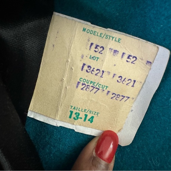 NICCOLINI GREEN WOOL TRENCH COAT VINTAGE EMERALD WINTER COAT 70s WOMAN SIZE 14 - Picture 13 of 17